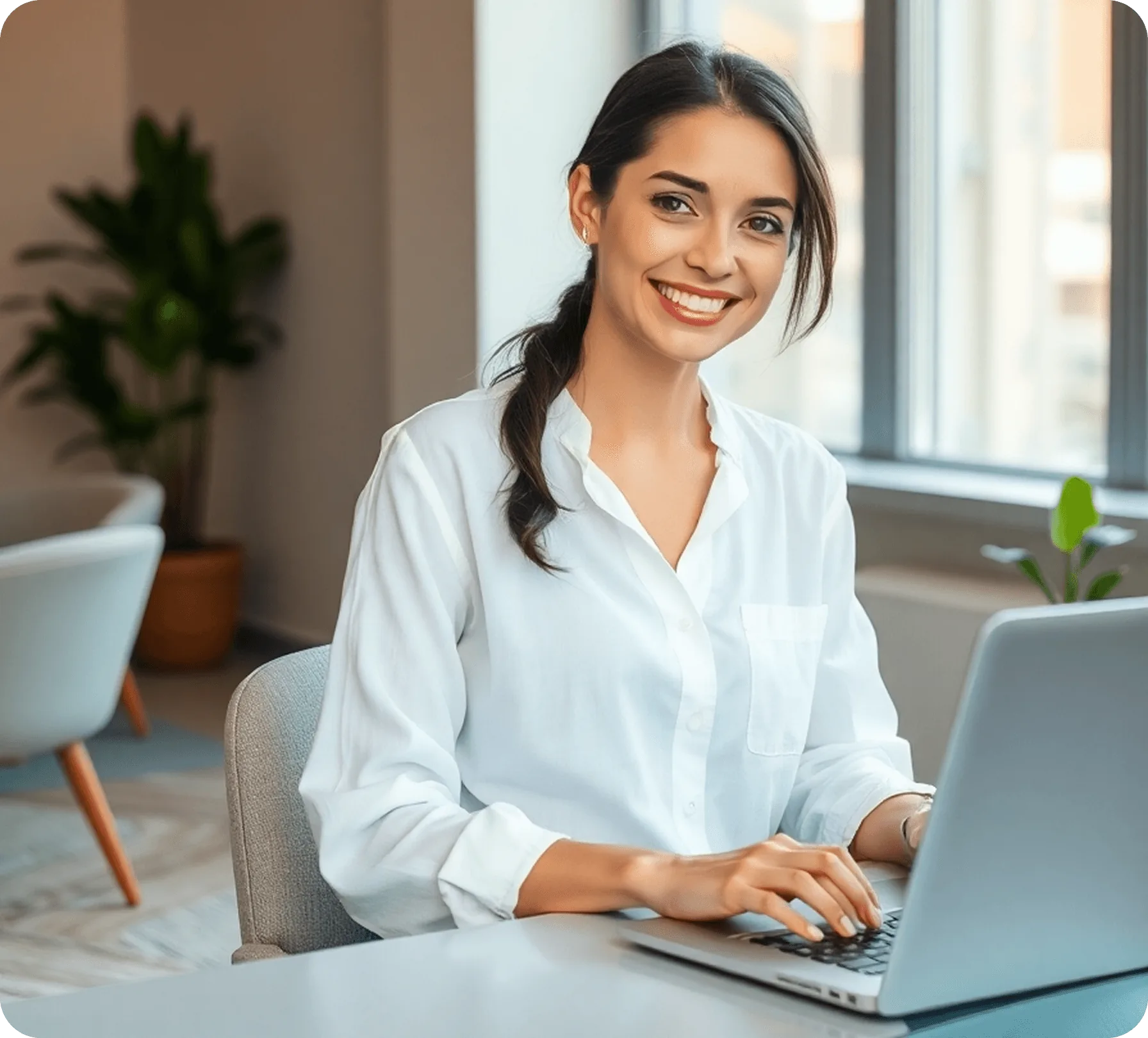 Customer learning at a laptop