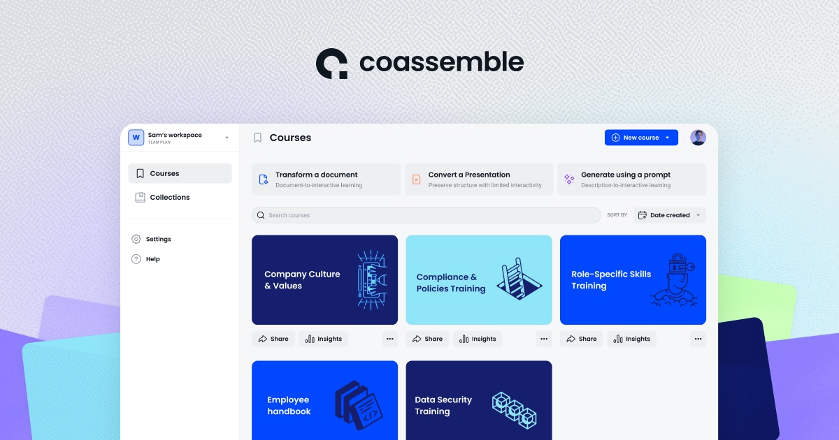 Homepage screenshot of coassemble.com